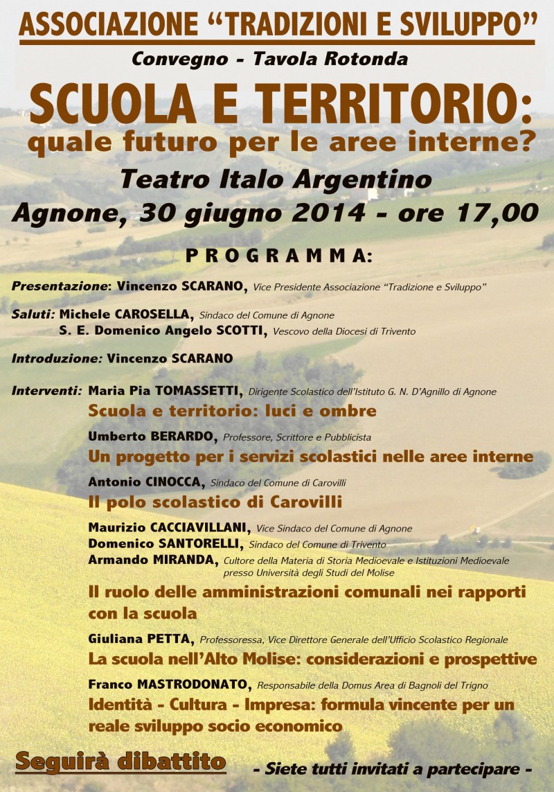 Professionisti ed imprenditori insieme per costruire la scuola delle aree interne