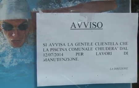 La piscina d'Isernia riapre i cancelli il 15 settembre.