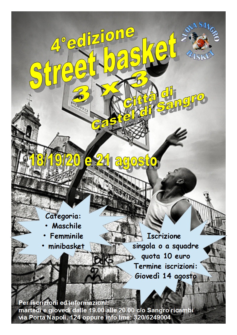 Castel di Sangro, Tornei e divertimento dal 18 al 21 agosto con "Nuova Sangro Basket"