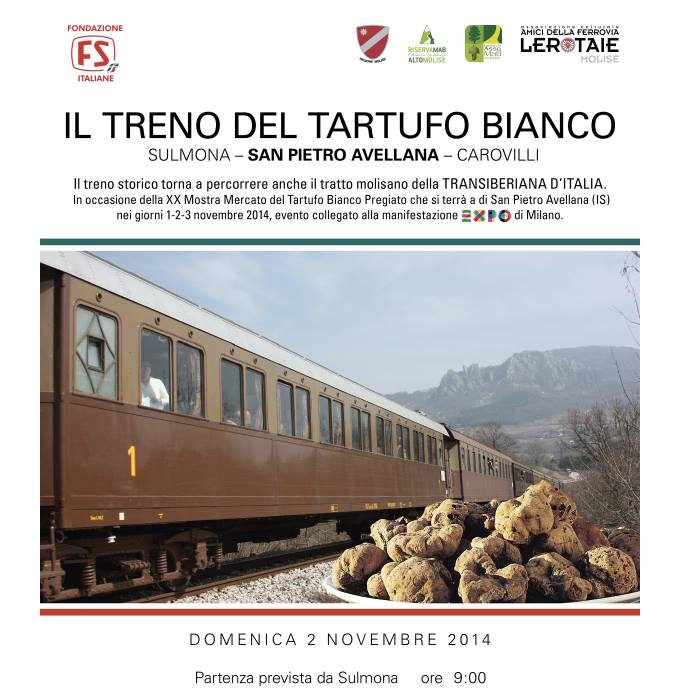 E' in arrivo sul binario della Transiberiana d'Italia " Il treno del tartufo bianco"