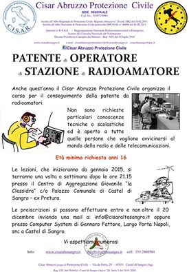 Castel di Sangro, inizia a gennaio il corso per diventare Radioamatore