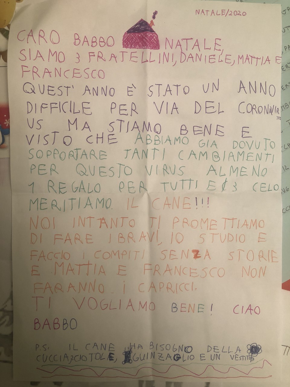 Letterina Babbo Natale Poste Italiane 2020