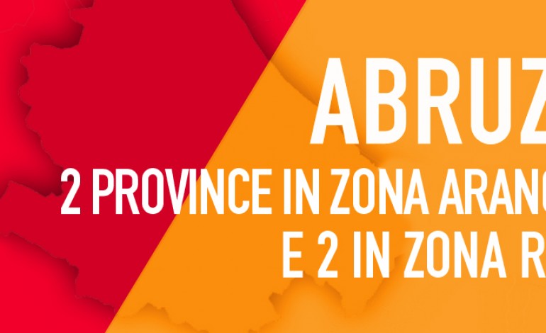 Abruzzo Zona Rossa nelle province di Chieti e Pescara, Zona Arancione per L'Aquila e Teramo