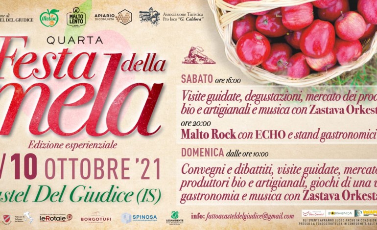 Festa della Mela Castel del Giudice, 4° edizione esperienziale sabato 9 e domenica 10 ottobre