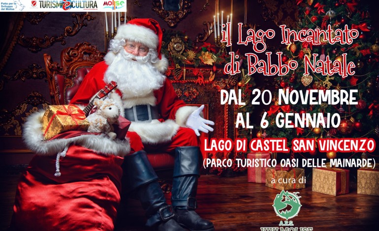 Il Lago incantato di Babbo Natale a Castel San Vincenzo, apre il parco tematico natalizio