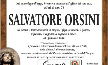 Addio a Salvatore Orsini, una Figura Storica di Castel di Sangro