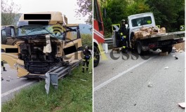 Grave incidente sulla Statale 17: Scontro frontale tra furgone e camion, gravi i conducenti