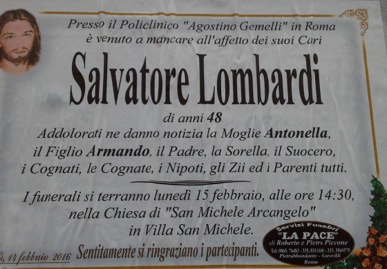 Lutto, Vastogirardi: muore l'assessore Salvatore Lombardi