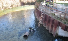 Castel di Sangro, recuperato fusto di carburante nel fiume Zittola