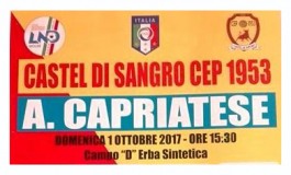 Calcio, diretta dell'incontro tra Castel di Sangro Cep 1953 e Aurora Capriatese