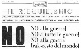 Agnone: "No alla guerra in Siria e Iraq, No a tutte le guerre", grida l'Università del Riequilibrio