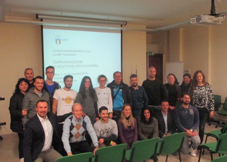 Coni Molise, lezione sull’ufficio stampa al corso di management dello sport