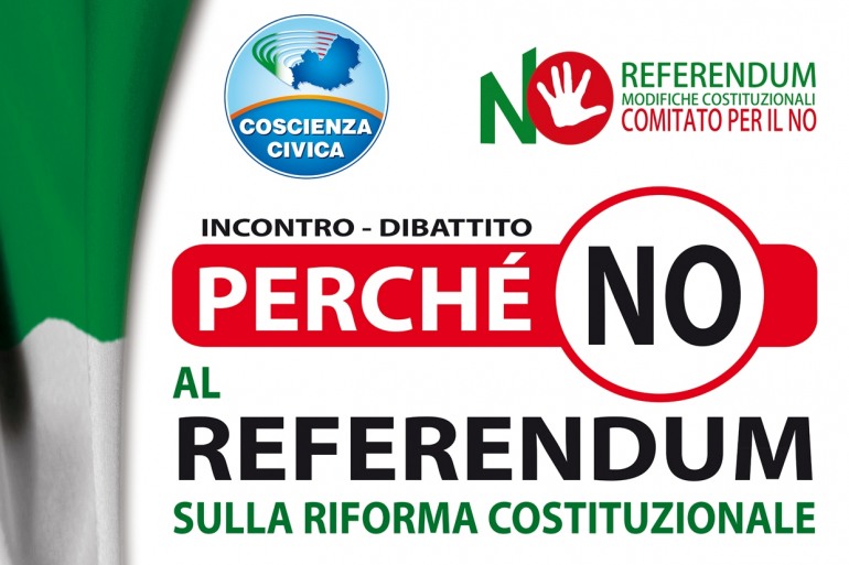 Riforma costituzionale, ‘Coscienza Civica’ dice No: dibattito a Campobasso il 24 settembre