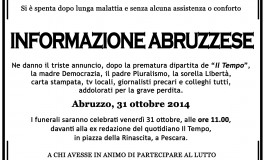 E' lutto per l'informazione regionale: muore "Il Tempo" di Abruzzo e Molise