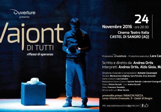 Castel di Sangro, in scena al Cinema Teatro Italia: 'Il Vajont di tutti..riflessi di speranza"